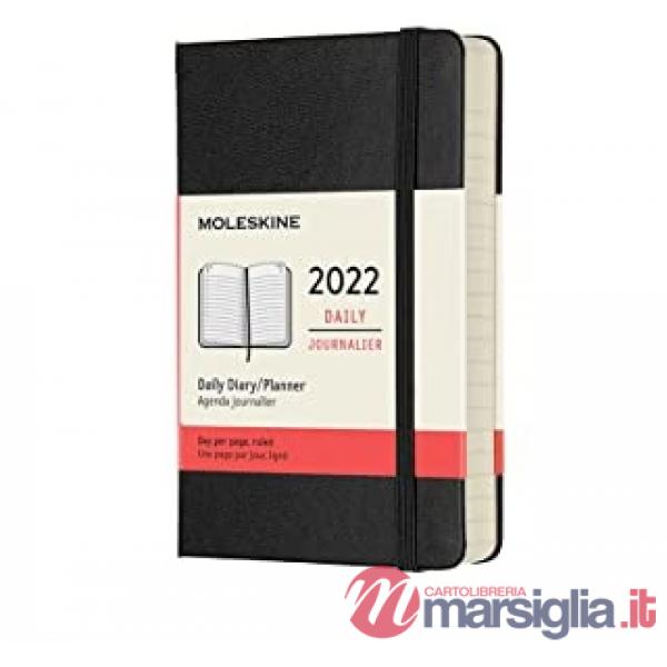 12 months, daily. Pocket, hard cover, black