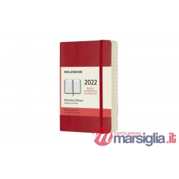12 months, daily. Pocket, soft cover, scarlet red
