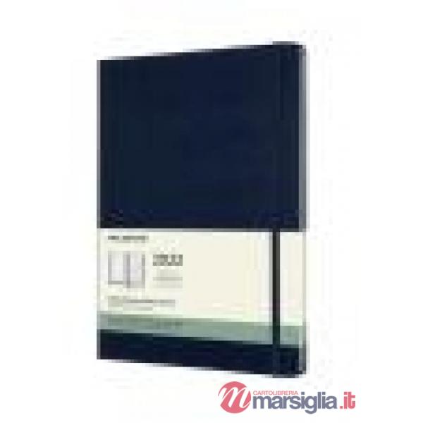 12 months, weekly notebook. Extra-large, hard cover, sapphire blue