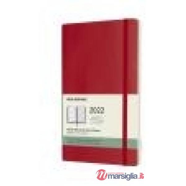 12 months, weekly notebook. Large, soft cover, scarlet red