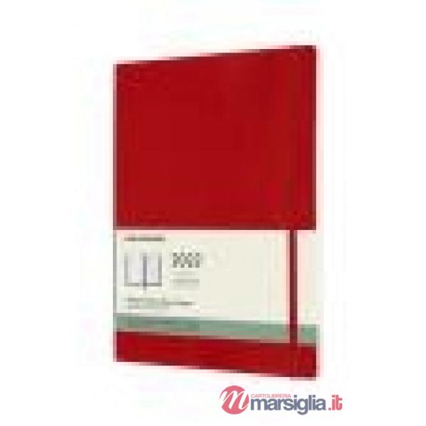 12 months, weekly notebook. Extra-large, soft cover, scarlet red