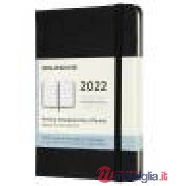 12 months, daily. Pocket, hard cover, black