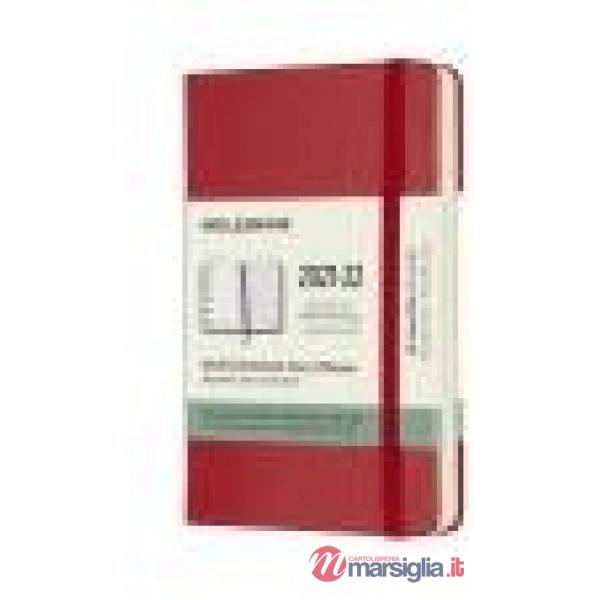 18 months, weekly notebook. Pocket, hard cover, scarlet red
