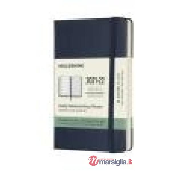 18 months, weekly notebook. Pocket, hard cover, sapphire blue