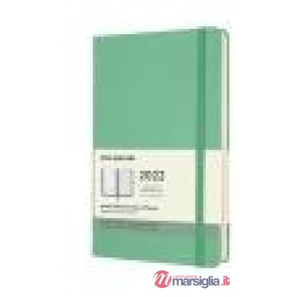 12 months, weekly notebook. Large, hard cover. ice green