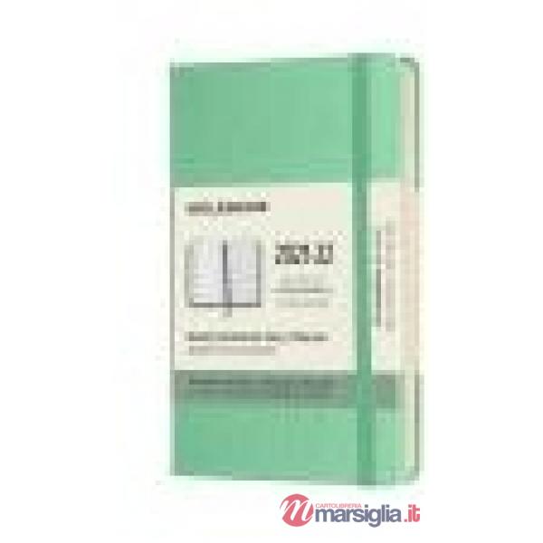 18 months, weekly notebook. Pocket, hard cover, ice green