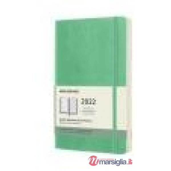 12 months, weekly notebook. Large, soft cover, ice green
