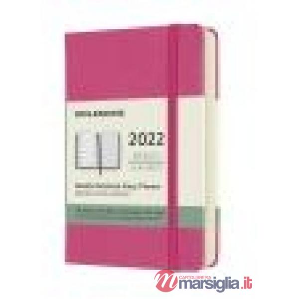 12 months, weekly notebook. Pocket, hard cover, bougainvillea pink
