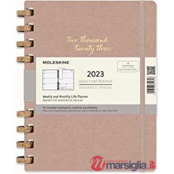 18 months, spiral planner. Extra-large, crush almond