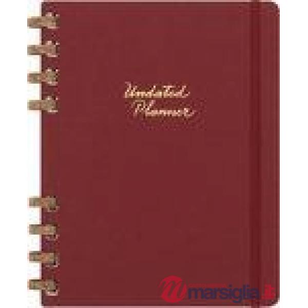 Undated, spiral planner. Extra large, crush cherry