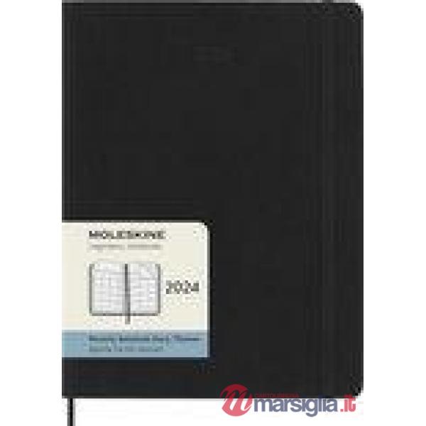 12 months, monthly. Extra-large, soft cover, black