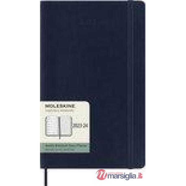 18 months, weeky notebook. Large, soft cover, sapphire blue