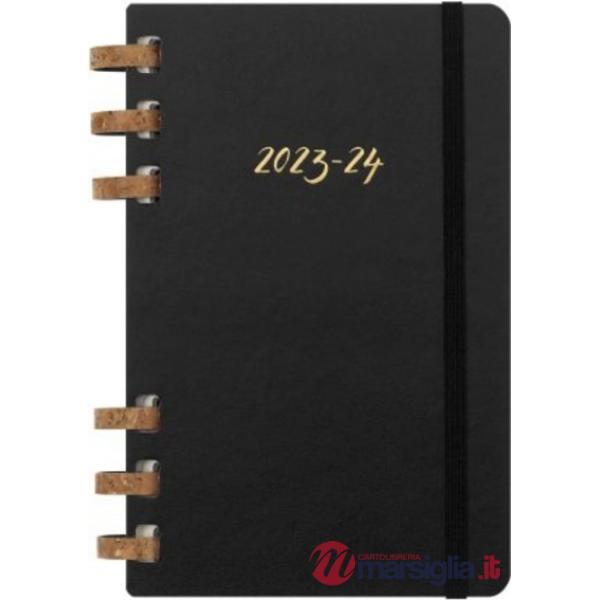 12 months, spiral academic planner. Large, black