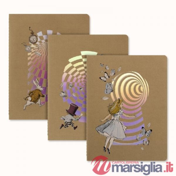 «Alice in wonderland» cahier. Extra large, bundle of 3. Limited edition