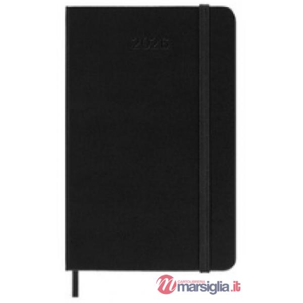12 months, daily. Pocket, hard cover, black