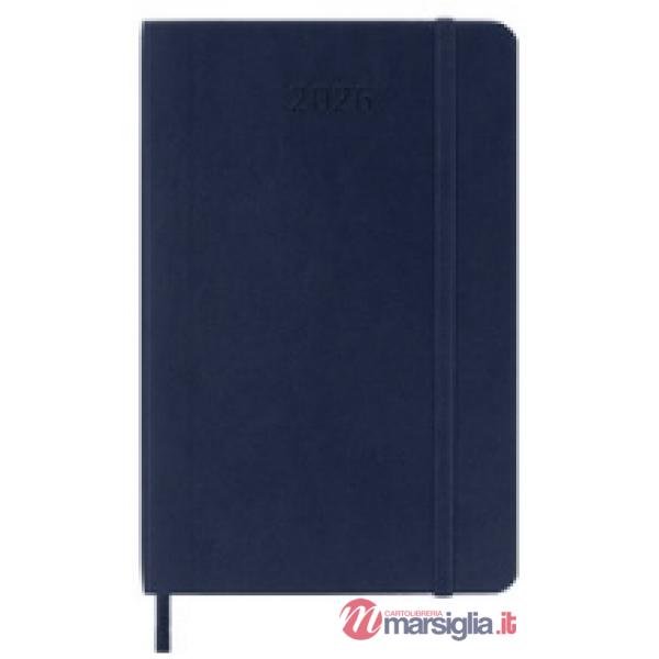 12 months, daily. Pocket, soft cover, sapphire blue