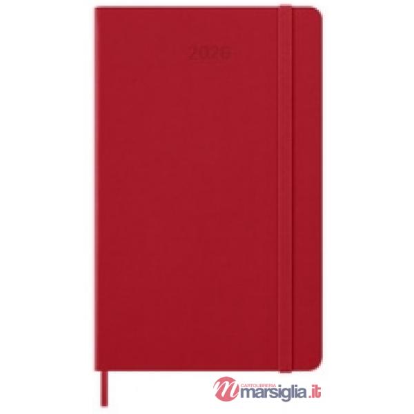12 months, weekly notebook. Large, hard cover, scarlet red