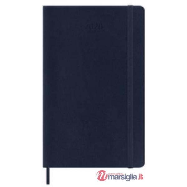 12 months, weekly notebook. Large, soft cover, sapphire blue