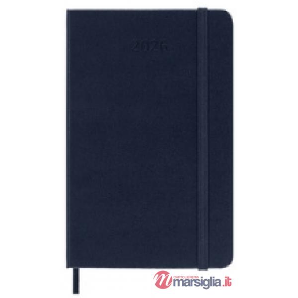 12 months, weekly notebook. Pocket, hard cover, sapphire blue
