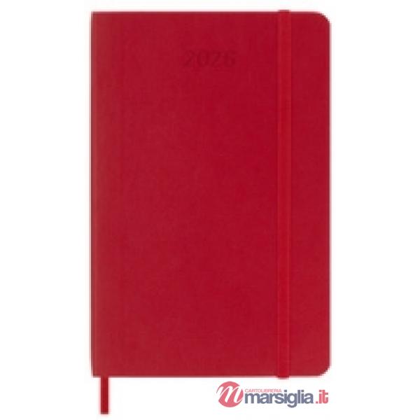 12 months, weekly notebook. Pocket, soft cover, scarlet red