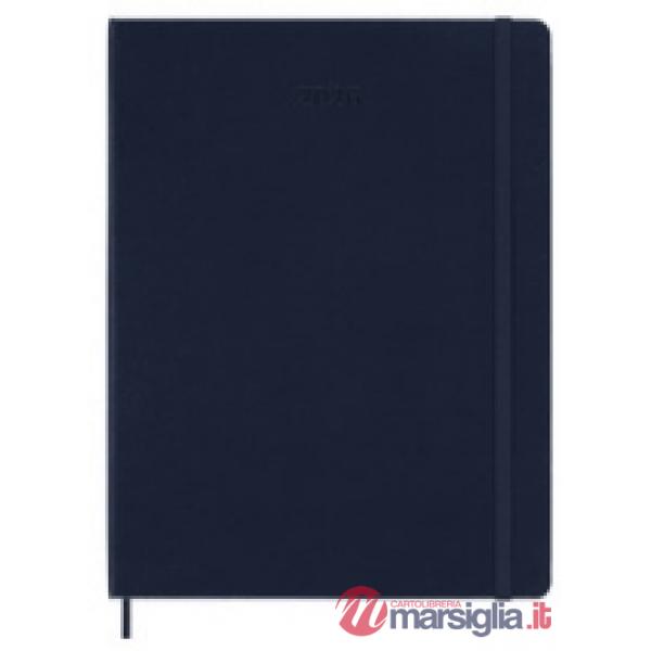 12 months, weekly notebook. Extra-large, hard cover, sapphire blue