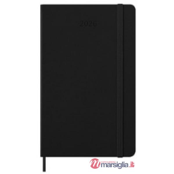 12 months, weekly horizontal. Large, hard cover, black