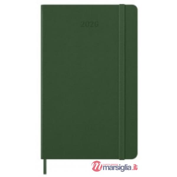 12 months, weekly notebook. Large, hard cover, myrtle green