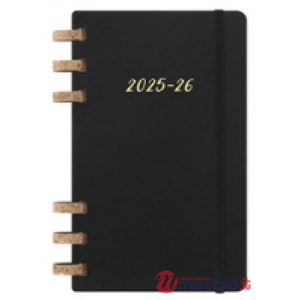 12 months, spiral academic planner. Large, soft cover, black