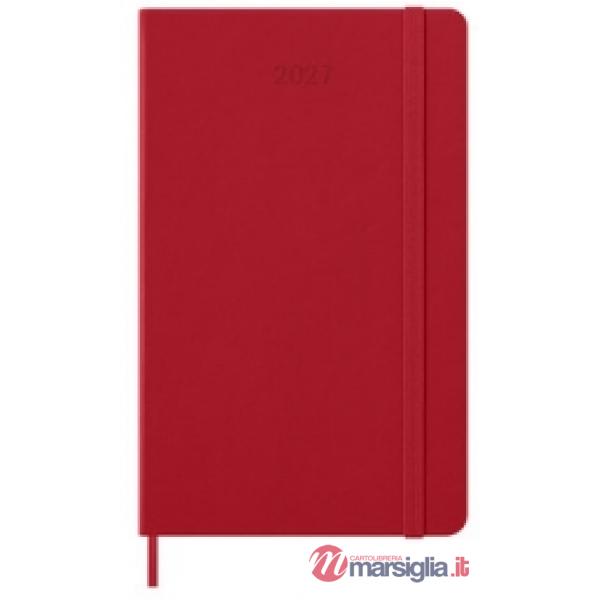 12 month daily. Large, scarlet red, hard cover 2027