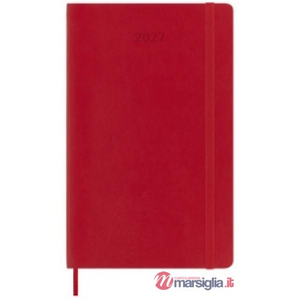 12 month, weekly notebook. Large, scarlet red, soft cover 2027