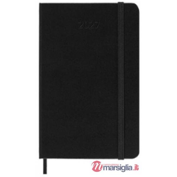 12 month, weekly notebook. Pocket, black, hard cover 2027