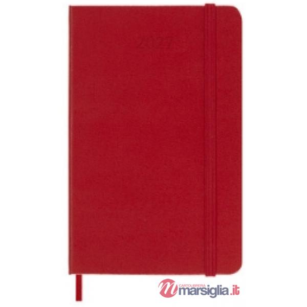 12 month, weekly notebook. Pocket, scarlet red, hard cover 2027