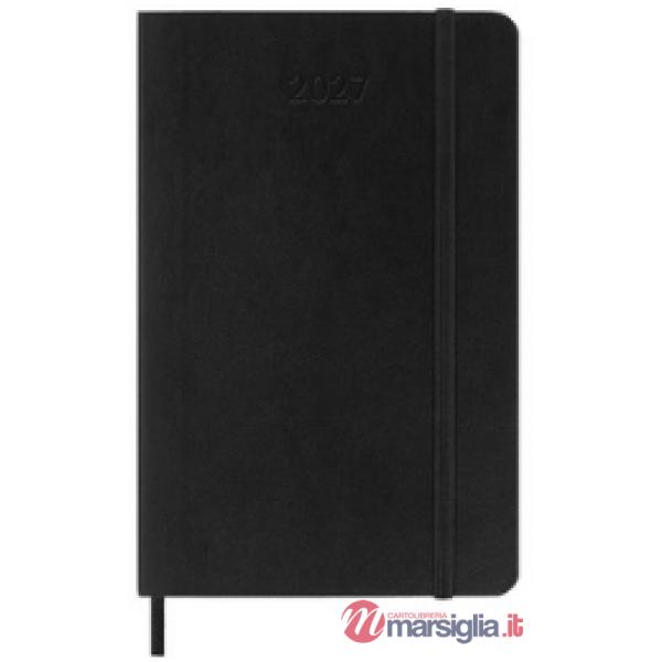 12 month, weekly notebook. Pocket, black, soft cover 2027