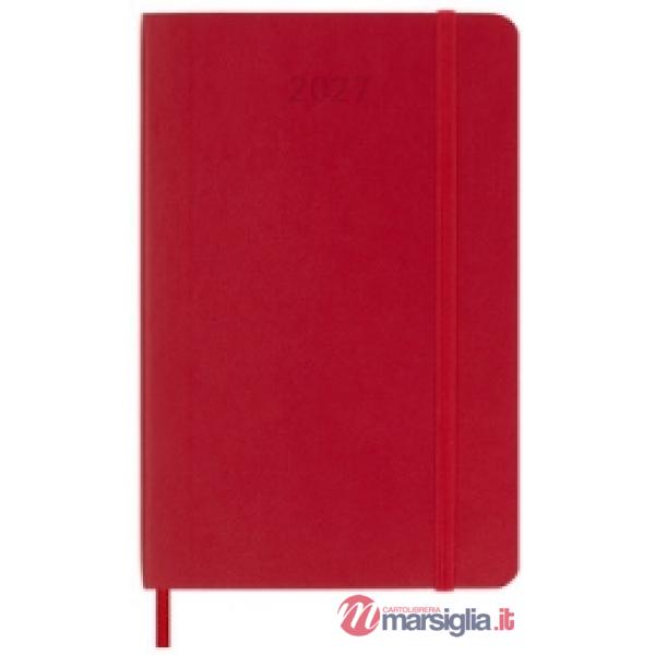12 month, weekly notebook. Pocket, scarlet red, soft cover 2027