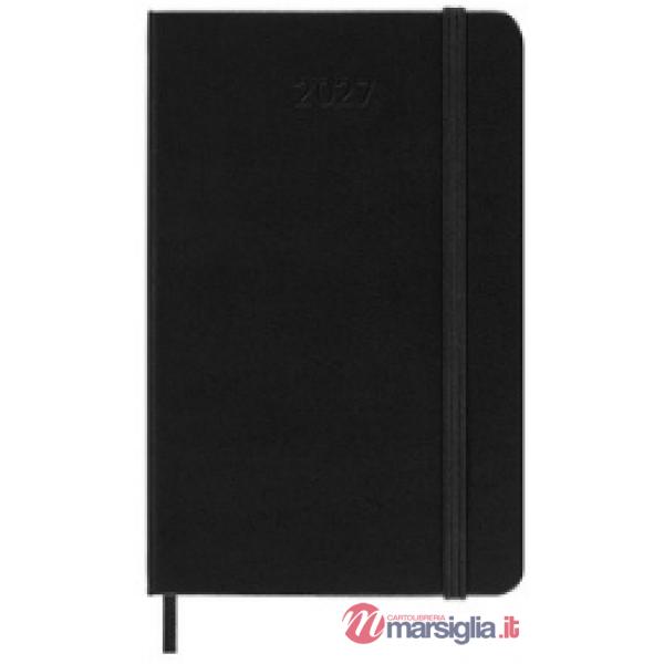 12 month, weekly vertical. Pocket, black, hard cover 2027