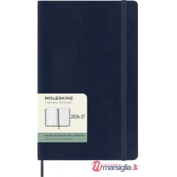 18 months weekly Notebook. Large, sapphire blue, softcove. 2027
