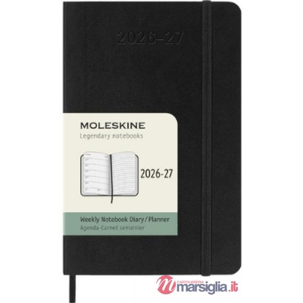 18 months weekly notebook. Pocket, scarlet red, soft cover 2027