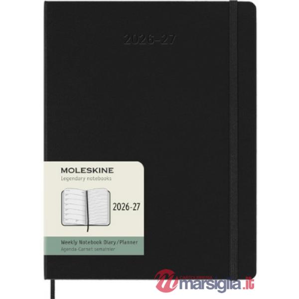 18 months weekly Notebook. Extra large, black, hard cover. 2027