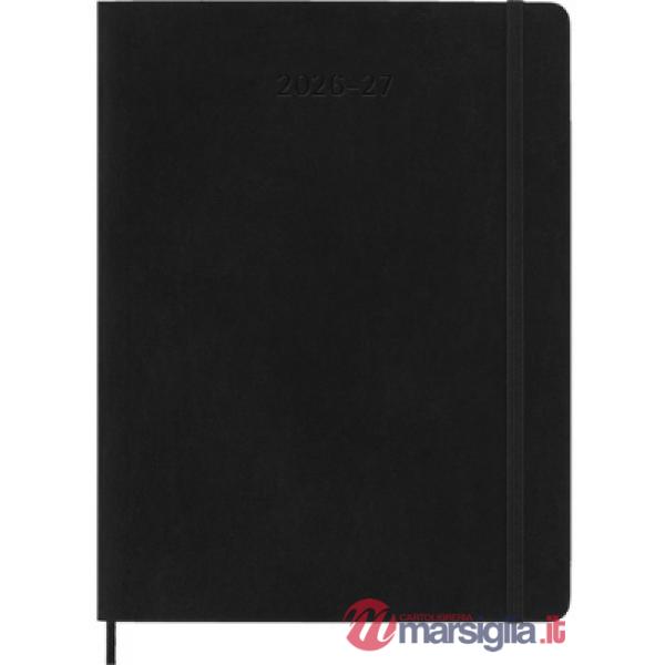 18 months weekly notebook. Extra large, black, soft cover 2027