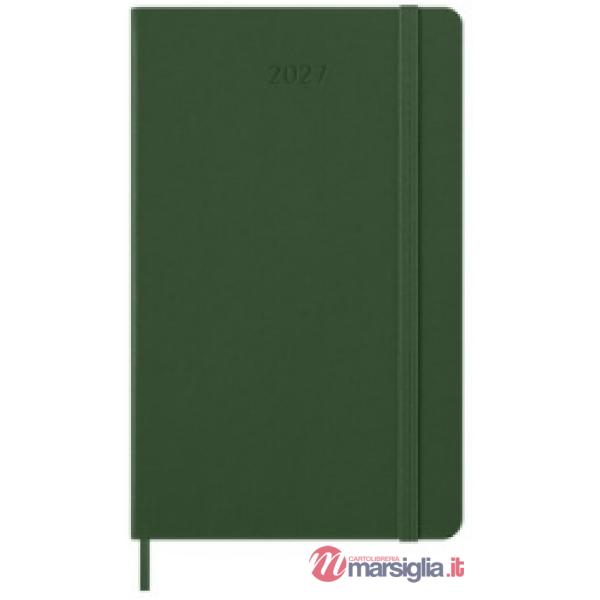 12 month, weekly notebook. Large, myrtle green, hard cover 2027