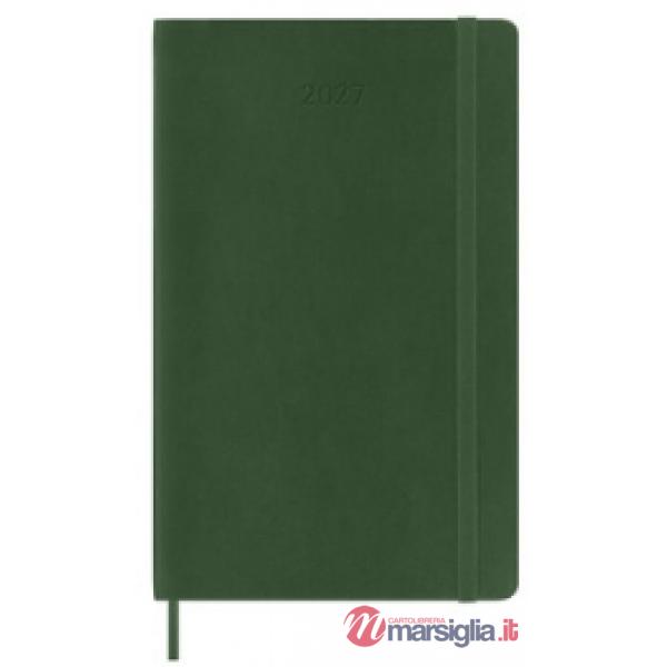 12 month, weekly notebook. Large, myrtle green, soft cover 2027
