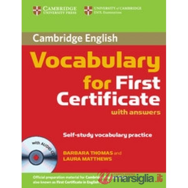 ESOL CAMB VOCAB FIRST CERT W/A + CD