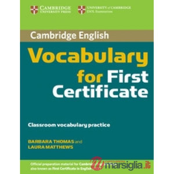 ESOL CAMB VOCAB FIRST CERT WO/A