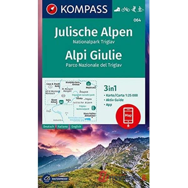 Carta escursionistica Kom 064. Julische Alpen, Nationalpark Triglav, Alpi Giulie