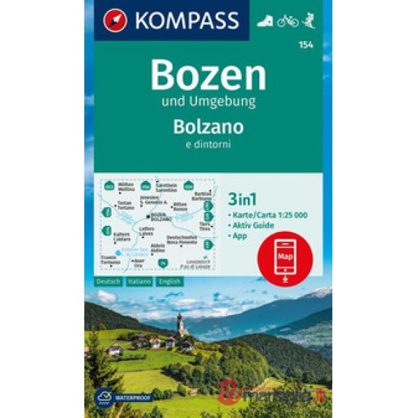 Cartina escursionistica n. 154. Bolzano e dintorni 1:25.000