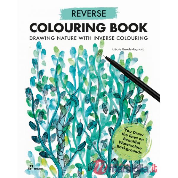 Reverse colouring book. Drawing nature with inverse colouring