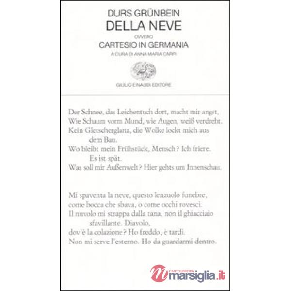 Della neve ovvero Cartesio in Germania. Testo tedesco a fronte