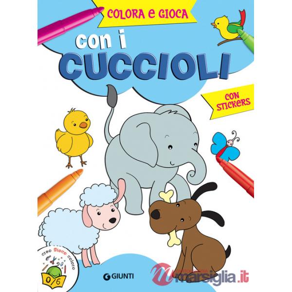Colora e gioca con i cuccioli. Con adesivi