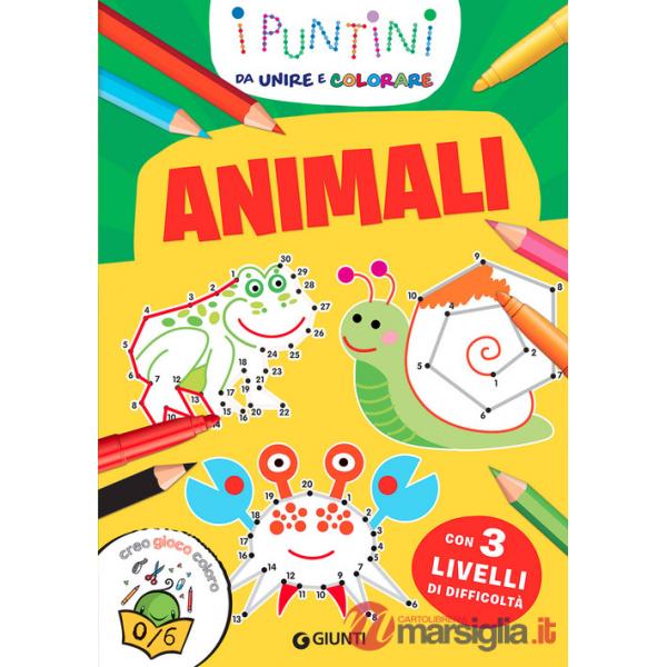 Animali. I puntini da unire e colorare. Con 3 livelli di difficoltà. Ediz. a colori