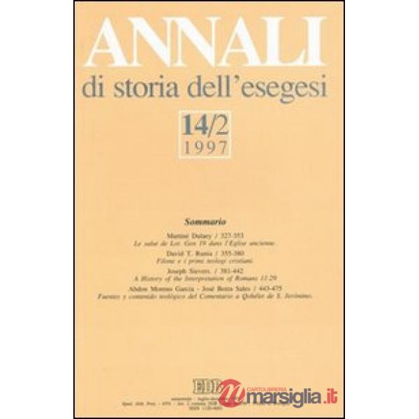 Annali di storia dell'esegesi. Vol. 14/2: 1997
